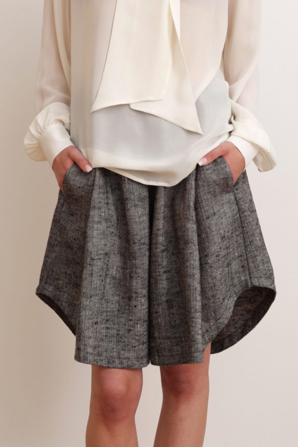 Shorts and blouse. Sustainable luxury fashion.